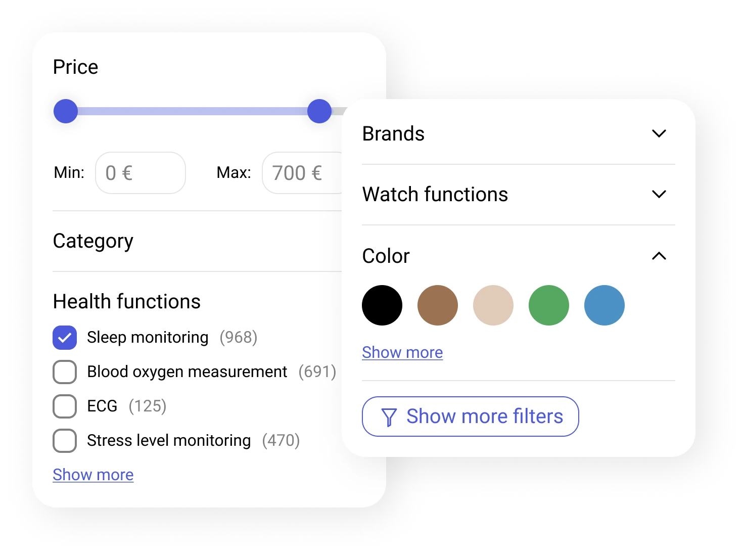 Faceted Navigation help shoppers narrow down search results by applying range filters and value filters to find desired products quickly.