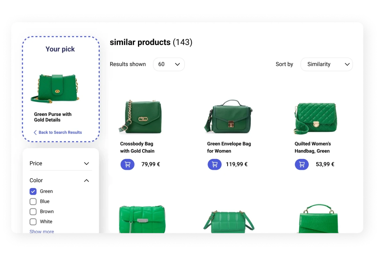 Showcasing similar items in product catalog
