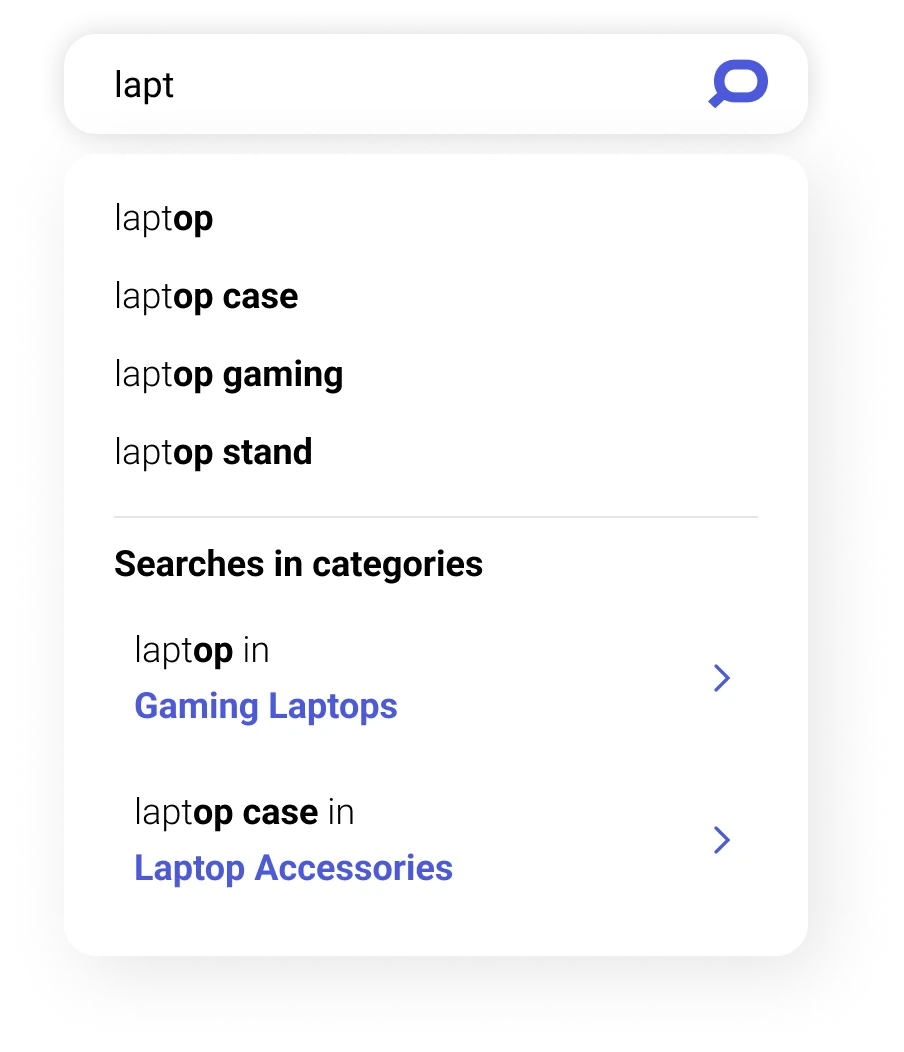 Category Narrowing Feature helps shoppers to explore keywords in categories